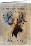 For Son in Law 60th Birthday with Rustic Watercolor Deer card