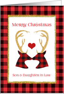 Christmas For Son and Daughter in Law Red Buffalo Plaid with Deer card