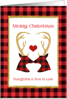 Christmas For Daughter and Son in Law Red Buffalo Plaid with Deer card
