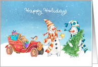 Holiday Snowpeople Pals Winter Scene card