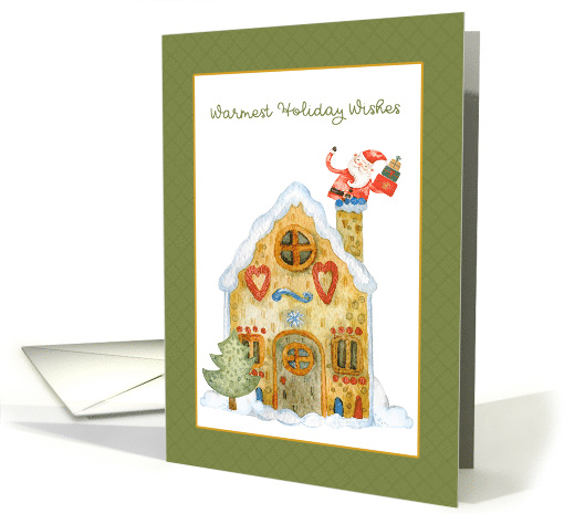 Festive Home with Santa in Chimney card (1586992)