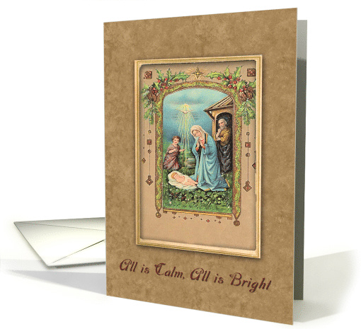 Vintage Natvity All is Calm, All is Bright card (1590322)