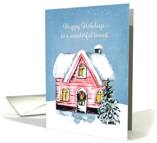 Happy Holidays for Tenant with Pink House card (1590422)