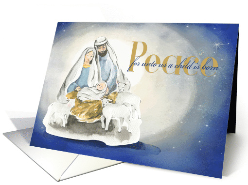 Nativity Scene with Baby Jesus and Lambs card (1590698)