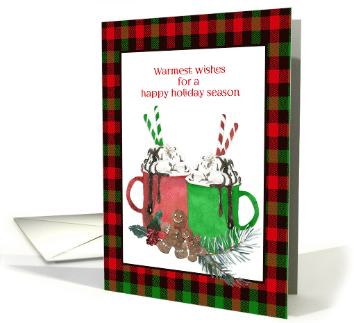 Hot Cocoa, Gingerbread and Holiday Plaid card (1590940)