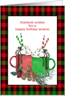 Hot Cocoa, Gingerbread and Holiday Plaid card