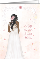 A Gift for Bridal Shower with Elegant Dark Skinned Bride card