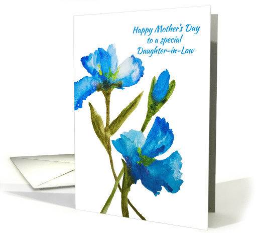 Mothers Day for Daughter in Law Blue Watercolor Irises card (1604600)