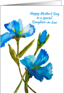 Mothers Day for Daughter in Law Blue Watercolor Irises card