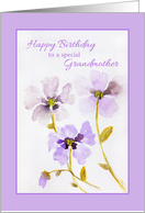 For Grandmother Happy Birthday with Purple Pansies card