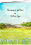 For Dad on Fathers Day Watercolor Mountain Landscape card