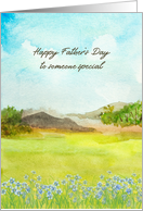 Fathers Day Watercolor Mountain Landscape card