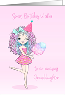Birthday For Granddaughter Sassy Young Adult with Colorful Hair card