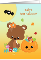 Baby’s First Halloween with Bear, Pumpkin, Moon and Bat card