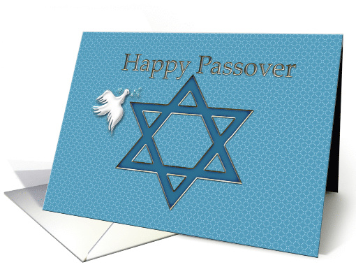 Happy Passover Star of David with White Dove card (182311)