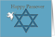 Happy Passover Star of David with White Dove card