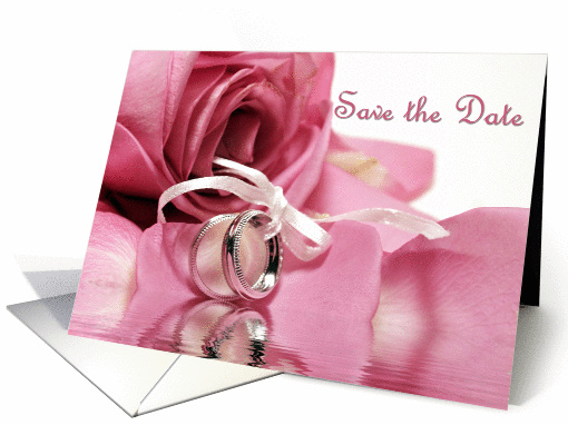 Save the Date Pink Rose card (244181)