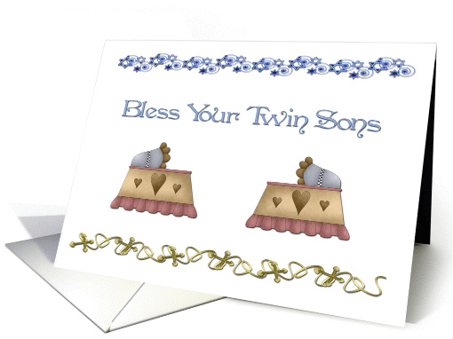 Interfaith Twin Boy Blessing card (299345)