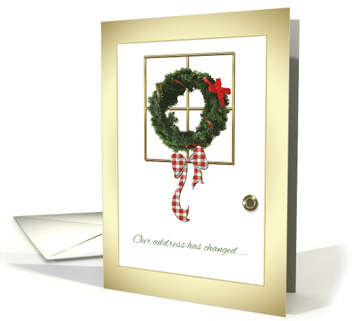 Christmas Door with Wreath Change of Address card (303358)