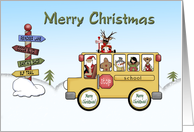 Merry Christmas School Bus card
