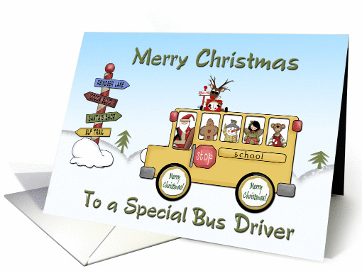 Christmas School Bus Driver card (308963)