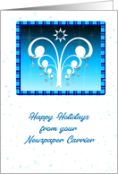 Happy Holidays From Newspaper Carrier card