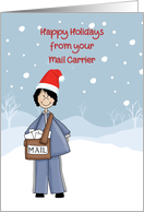 Happy Holidays From Mail Carrier Female card