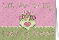 Maid of Honor Pink Green card