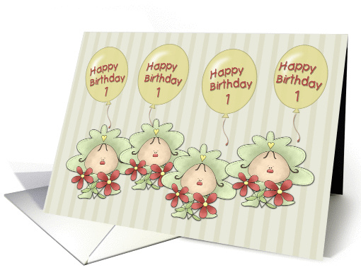 Quads Birthday card (358793)