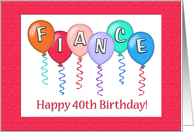 Birthday 40 Fiance card