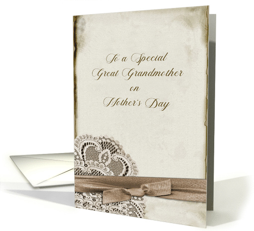 Vintage Lace for Great Grandmother on Mother's Day card (402254)