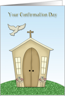 Church and Dove Confirmation Blessing card