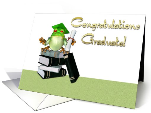 Graduation Frog Books card (410493)