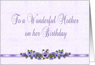 Birthday Mother Purple Pansies card