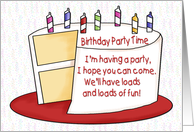 Birthday Invitation Cake card