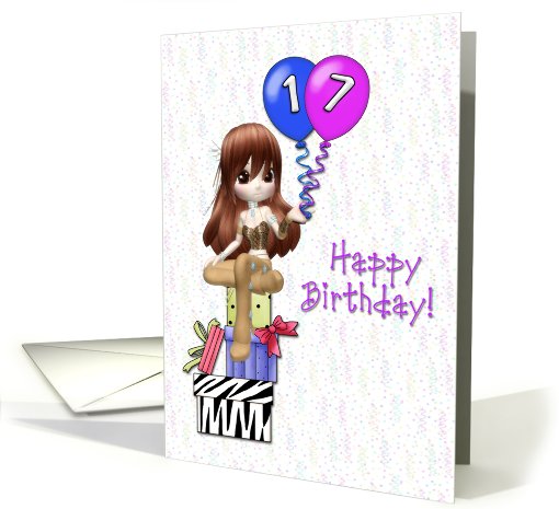 17th Birthday Girl card (428937)