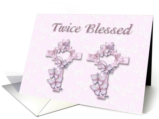 Twin Girls Christening card (482328)