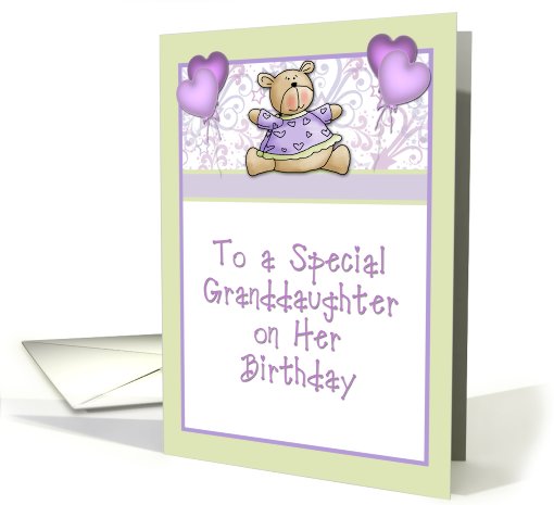 Teddy Bear Granddaughter Birthday card (540677)