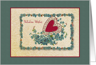 Vintage Valentine Blue Flowers card