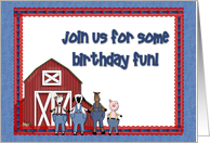 Barnyard Birthday Invitation card