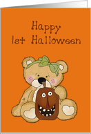 First Halloween Teddy Bear Girl card