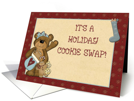 Teddy Bear, Gingerbread Cookies, Cookie Swap Invitation card (867883)