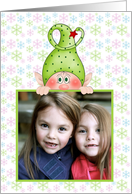 Elf, Snowflakes, Holiday Photo Card