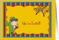 Cow, Sombrero Colorful Fiesta Invitation card