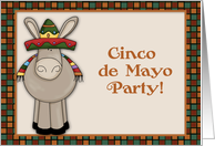 Donkey, Sombrero Cinco De Mayo Invitation card