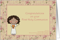 Congratulations, Holy Communion, Dark-skinned Girl card