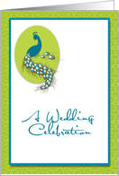 Peacock Teal Green Wedding Invitation card