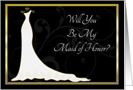 Wedding Gown, Maid of Honor Invitation card