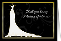 Wedding Gown, Matron of Honor Invitation card