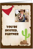Wild West Party Photo Invitation card